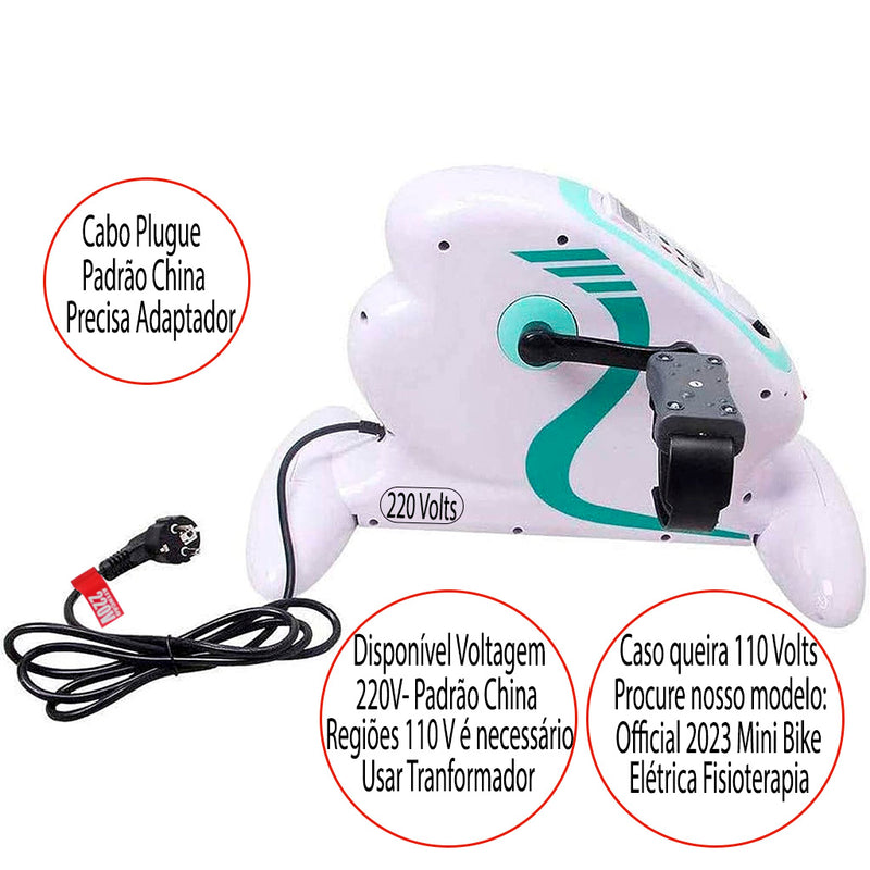Mini Bike Elétrica Passiva Fisioterapia AVC Pernas e Braços
