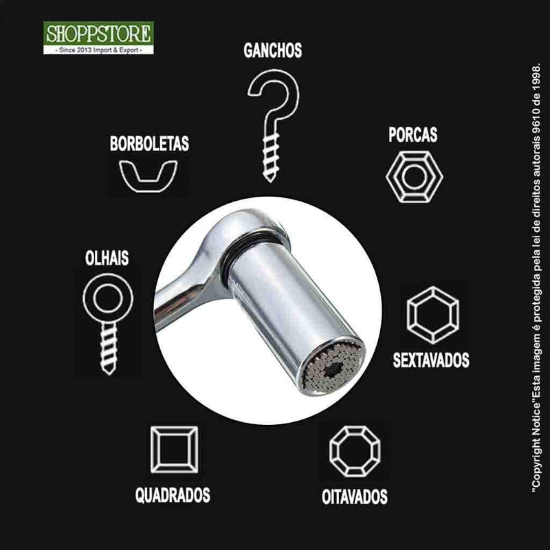 Gator Grip Kit Catraca de Aço DuraFlex +Soq +Adap p/Furad - Shoppstore