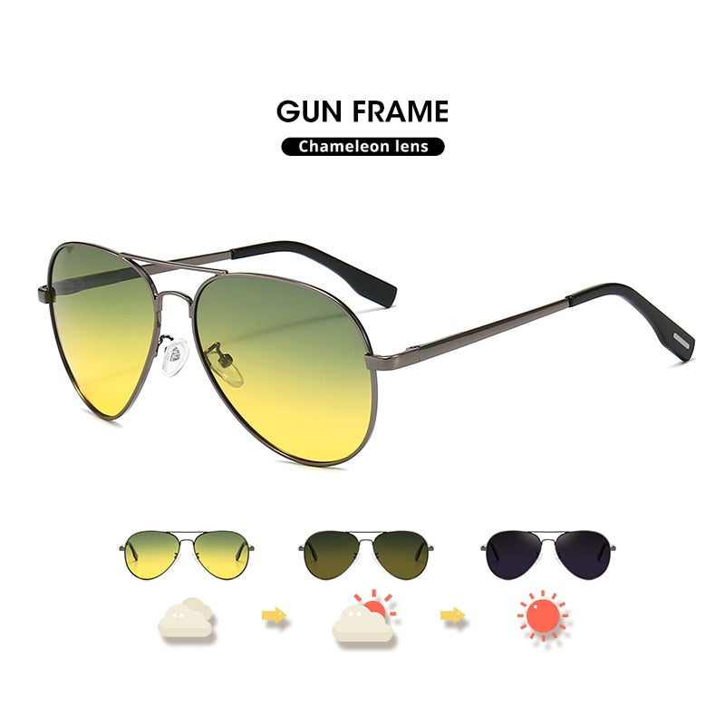 Óculos de Sol Polarizados Masculino Fotocrômico Dia Noite UV400 - Shoppstore