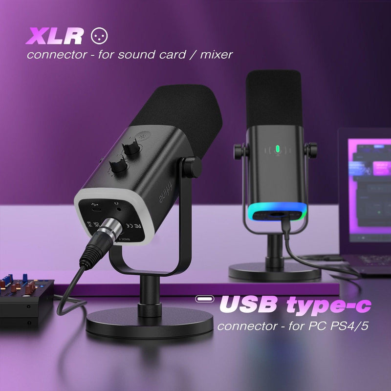 Microfone USB/XLR Botão Touch Mute, Fone de Ouvido - Shoppstore