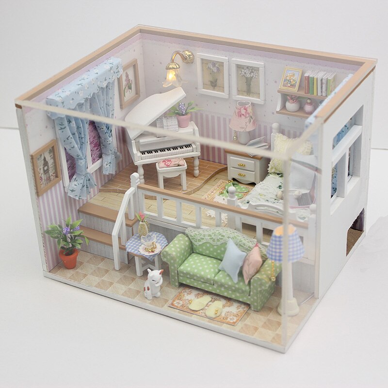 Casa de Boneca em Miniatura Brinquedo de Madeira Educacional