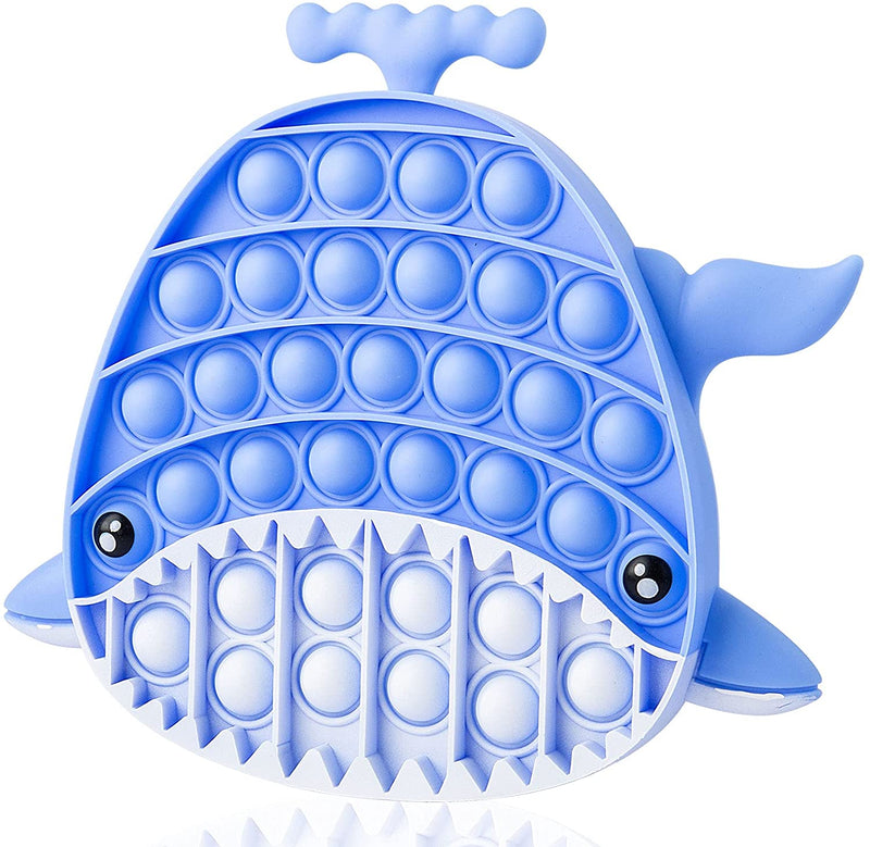 Brinquedo Sensorial Bolhas Silicone Shark Blue Antiestresse
