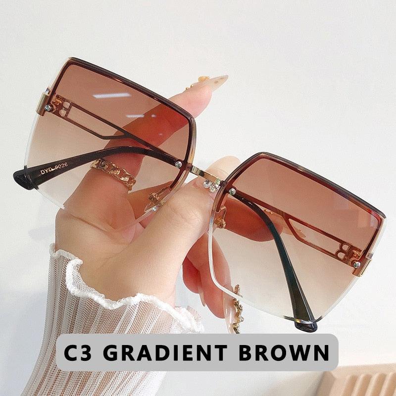 Óculos de Sol Feminino Moda Retrô Sem Aro - Shoppstore