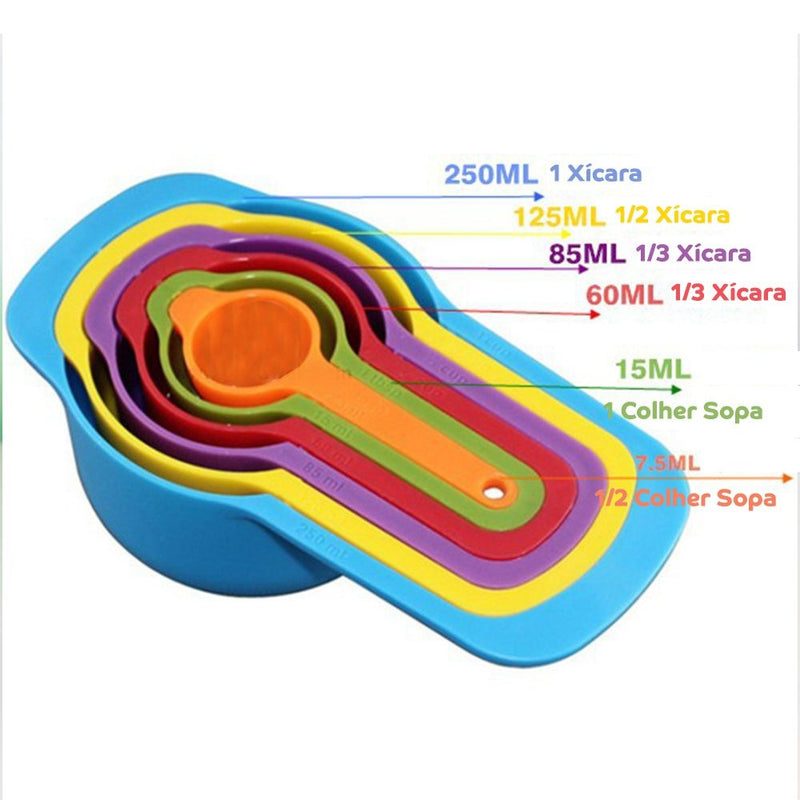 Kit Colheres Medidoras 6 pcs Measure Spoons® Multicolor