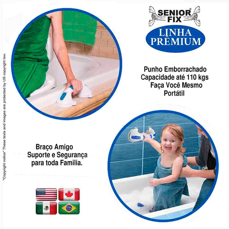 Barra Apoio p/ Banheiro Premiada SeniorFix Basic e Premium