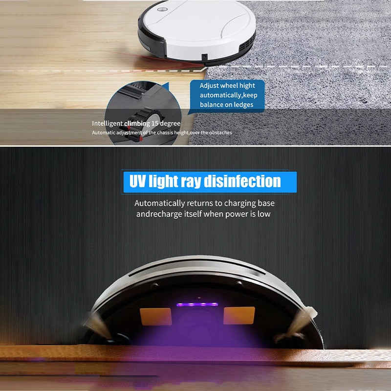 Robô Aspirador Tecnologia Ultra Violeta Controle Remoto USB - Shoppstore