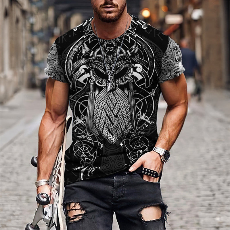 Camiseta Fashion Casual Estampada Viking - Shoppstore