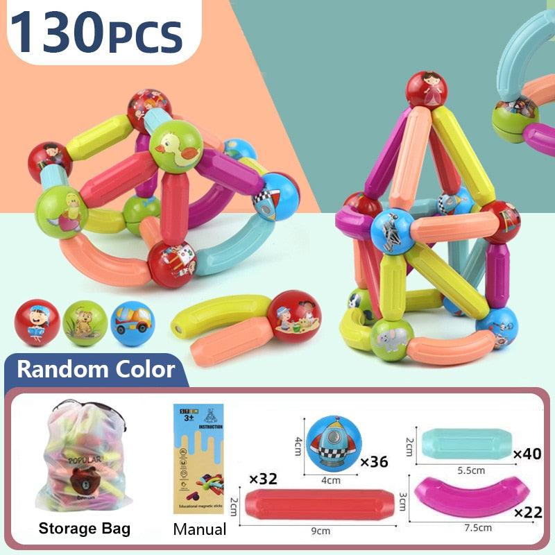 Kits de Brinquedos Educativo Construtor de Blocos Magnéticos - Shoppstore