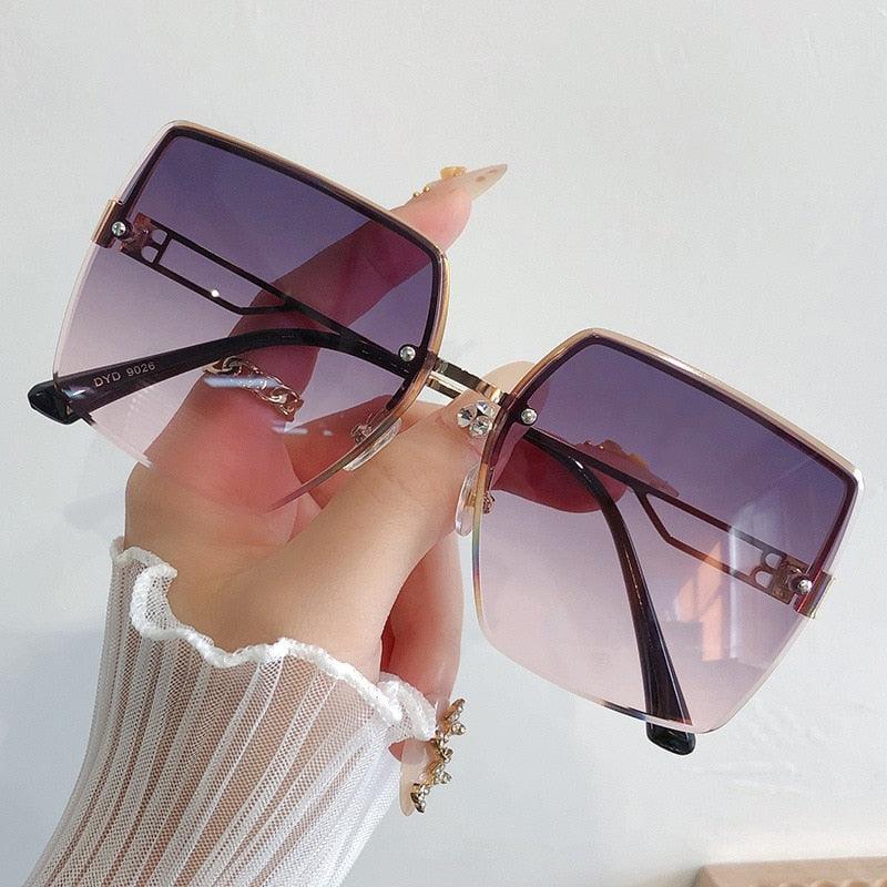 Óculos de Sol Feminino Moda Retrô Sem Aro - Shoppstore