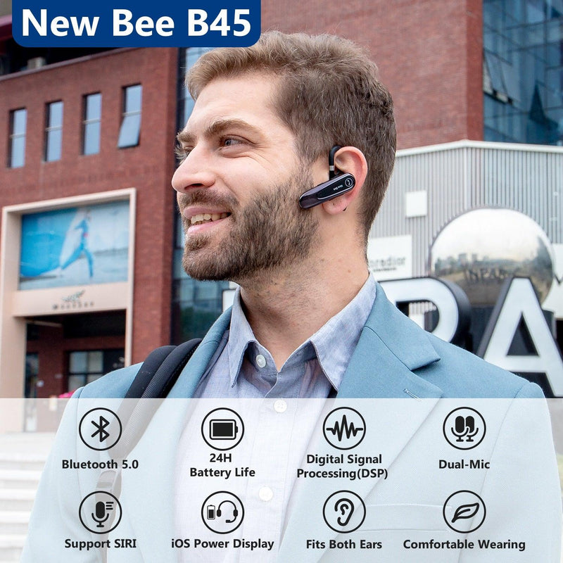 Fone Ouvido Bee Bluetooth 5.0 s/fio Microfone/Redução Ruído - Shoppstore