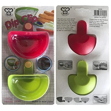 Conjunto 2 Mini Bowl p/ Molhos  Dip & Clip® Verde e Vermelho